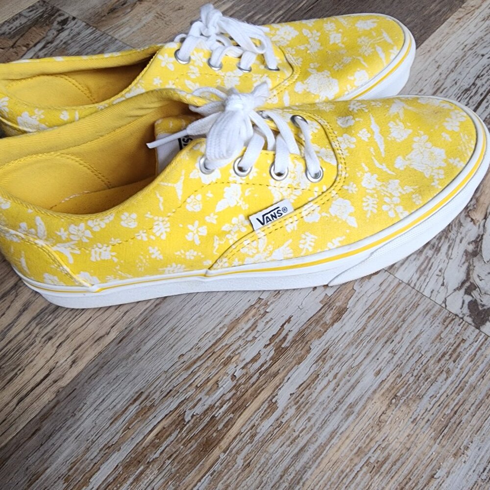 Womens Van's Yellow Floral Sneakers